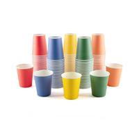 CEILIWEN Confezione da 125 bicchieri di carta arcobaleno da 255 ml | Per bevande calde e fredde, ideale per feste di compleanno, artigianato, picnic e tutti gli eventi
