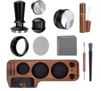 CEILUPY Set di strumenti per caffè espresso 9 in 1: manomissione da 58 mm, strumento WDT, distributore, imbuto magnetico, schermo a disco, pennello, panno per la pulizia, ago per latte e supporto in