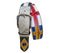 Ceinture en cuir 4 cm, sujet drapeaux du monde , nichel free boucle