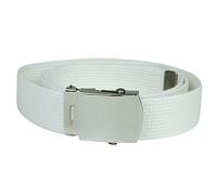 Mil-Tec Cintura US in tela di cotone bianca Stile US Army 130 cm Fibbia argento