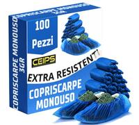 CEIPS 100 Pezzi Copriscarpe Monouso, Copriscarpe Impermeabili Resistenti, e Robusti Per Piscina, Casa, e Aziende (100 Pezzi)