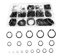 Ceisazira 400 Pezzi di Anelli Elastici Nero, Anello di Sicurezza in Acciaio Inox, Assorti C-clip Anello 19 Dimensioni M3-M28 con Scatola, Anelli Elastici di Sicurezza per Hardware di Fissaggio
