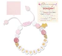 CEJAS 1 Pezzo Braccialetti Bambina con Angelo Custode, Sacchetto per la Scuola 2025, Regalo per l'inizio Della Scuola, Regalo Portafortuna con Biglietto di Auguri Confezione Regalo