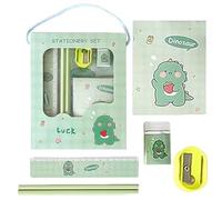 CEJAS 1 Set Articoli di Cartoleria Carini - Include Matite, Gomma, Righello, Libri e Temperamatite - Regalo per il Primo Giorno di Scuola o Compleanno Bambini