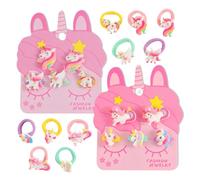 CEJAS 10 Pezzi Gommini per Capelli Bambini, Cerchietti ed Elastici per Capelli a Tema Unicorno per Bambine - Elastici Colorati e Brillanti - Accessori per Feste di Compleanno