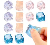 CEJAS 12 Pezzi Squish a Forma di Cubetti di Ghiaccio, Squishy Morbide, Giocattoli Rinfrescanti per l'Estate(Colore Casuale)