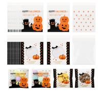 CEJAS 200 Sacchetti Trasparenti per Halloween (10×12 cm) - Con Chiusura Adesiva - Perfetti per Biscotti, Caramelle e Bomboniere di Compleanno