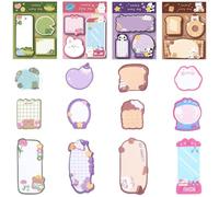 CEJAS 4 Pezzi Blocchetti Memo Adesivi per Bambini, Animali Sticky Notes, Block Notes per Ufficio, Scuola, Regali per Studenti Bambini, Regalini Festa Compleanno(12 Stili, 60pz/Confezione)