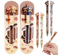 CEJAS 4 Pezzi Penne a Gel Kawaii con Design "Cuccioli in Abbraccio" - Penna dell'Amicizia e della Coppia - Regalo di Cancelleria Carino con Impugnature Uniche per Scuola e Ufficio