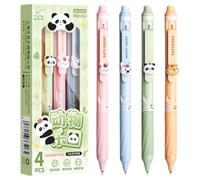 CEJAS Set di Penne Cancellabili, 4 Pezzi, con Design Animale Carino, Inchiostro Cancellabile, Blu, Mina da 0,5 mm, Penne Gel, Penna Cancellabile Blu, Biro Cancellabili