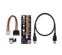 CEKGDB 100PCS VER006S PCI-E 1X a 16X Riser Card Extender 60CM USB 3.0 Cavo/SATA a 4Pin cavo di alimentazione per scheda video grafica (0,6 m)