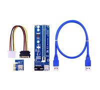 CEKGDB 100PCS VER006S PCI-E 1X a 16X Riser Card PCIE Extender 100CM 60CM 30CM USB 3.0 Cavo SATA a 4Pin Cavo di alimentazione per GPU (0,6 m)
