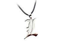CekoCk ciondolociondolo da uomocollane for donnaDeath Note L Lawliet Collana in Acciaio Inossidabile Old English Lettera Ciondolo Perline Collane a Catena Accessori Cosplay (Color : 2)