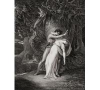 Celadon e Amelia. Da un'incisione di Francesco Bartolozzi dopo il dipinto di William Hamilton. Amelia è stata colpita da un fulmine e muore tra le braccia di Celadon. La storia proviene da una poesia