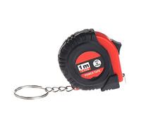 Celan Mini metro a nastro con portachiavi, righello retrattile portatile da 1 m, righello in acciaio, quadrato con anello portachiavi
