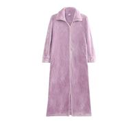 Celanisai Accappatoio da uomo invernale senza cappuccio in flanella e fleece con cerniera, Kimono, Robe, Taglie grandi, Accappatoio per la casa, soffice, Accappatoio per la sauna, inverno, autunno