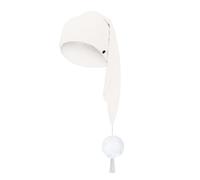 Celanisai Berretto a punta, in cotone, a righe, per carnevale, da notte, con pompon, a righe, per feste, carnevale, Natale, a maglia, O bianco., Taglia unica