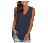 Celanisai Canotta da donna, taglie forti, senza maniche, scollo a V, Y2k, elegante, per vacanze al mare, canotta estiva, oversize, confortevole, per il tempo libero e tutti i giorni