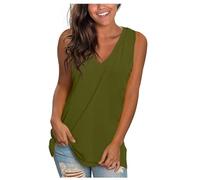 Celanisai Canotta da donna, taglie forti, senza maniche, scollo a V, Y2k, elegante, per vacanze al mare, canotta estiva, oversize, confortevole, per il tempo libero e tutti i giorni