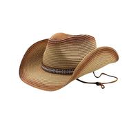 Celanisai Cappello da cowboy, unisex, cappello di paglia da uomo e da donna, con tesa larga, lufig per l'autunno, protezione UV, cappello da sole in paglia, cappello da pirata, cappello da spiaggia