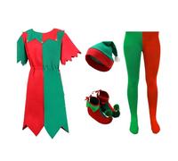 Celanisai Costume da Elfa di Natale per Donna Taglie FortiVestito da Elfo Natalizio Elegante e Giocoso per Carnevale Feste e Vacanze Outfit per Giochi di Ruolo Adulto