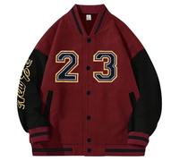 Celanisai Giacca da baseball da uomo college Sweat Jakce con ricamo New York, giacca bomber da uomo, slim fit, giacca da pilota, casual, alla moda, stile retrò, streetwear, Z16 rosso, M