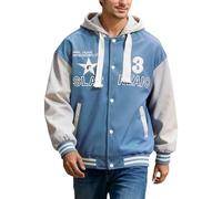 Celanisai Giacca da baseball da uomo college Sweat Jakce con ricamo New York, giacca bomber da uomo, slim fit, giacca da pilota, casual, alla moda, stile retrò, streetwear