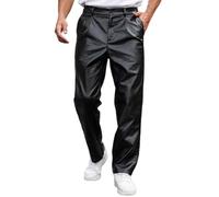 Celanisai Pantaloni in pelle, da uomo, in pelle PU, da motociclista, morbidi, antivento, impermeabili, in pelle, casual, alla moda, morbidi, per il tempo libero, traspiranti, estivi, in ecopelle, O