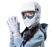 Celanisai Sciarpa con cappuccio unisex 4 in 1, calda copricapo, paraorecchie e occhiali di protezione, antivento, termico, caldo berretto nord-est, cappello bomber Ushanka, berretto invernale per