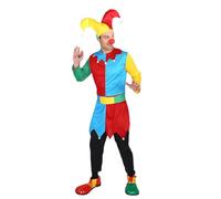 Celanisai Set Travestimento Arlecchino con Parrucca o Cappello per Donna e UomoCostume da Clown del Circo Accessorio per Carnevale Halloween Recite e Compleanni Taglia 5-13 Anni