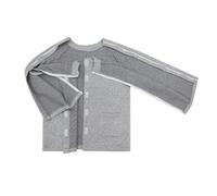 Celanisai Uomo Bedridden Paziente Abbigliamento Tear Away Cura Del Paziente Invalidità Tuta Intero Con Apertura Completa Post-Fracture Assistenza Ospedale Vestito Comodo Pigiama Paziente, P grigio., L