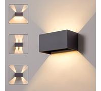 CELAVY Applique da Parete Esterno Interno Moderna LED, Lampada da Muro Design, IP65 Impermeabile Aplique Su e Giù Luce Caldo, Regolabile Luci da Esterno Alluminio, Antracite