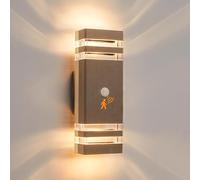 CELAVY Lampada da parete a LED per esterni con rilevatore di movimento, IP65 impermeabile, lampada da esterno, GU10 moderna, lampada da parete esterna 3000 K, Up Down Illuminazione per esterni