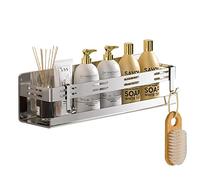 Celbon 30cm Mensola Doccia Senza Foratura Mensola Bagno Autoadesivo Acciaio Inossidabile con 2 Ganci Organizer Bagno per Shampoo, Sapone, Spugna, Cucina Cromo Superficie