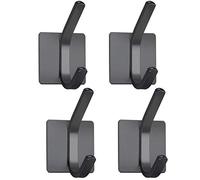 Celbon 4PC Adesivo Ganci Portasciugamani Ganci Appendini Adesivi Acciaio Inox Appendiabiti da parete,Autoadesivo Asciugamano Rack per Cucina Bagno Asciugamani,Nero