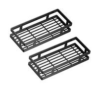 Celbon Porta Spezie per Cucina da Parete Adesiva Organizer Nero Portaspezie da Appendere Portaspezie Senza Foratura per Cucina Bagno e Balcone（2 Pezzi）