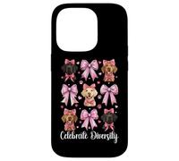 Celebra la diversità Labrador Dog Lab Girl Coquette Bow Custodia per iPhone 14 Pro