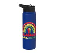 Celebra l'arcobaleno della storia nera - Diritti civili africani neri Stainless Steel Insulated Water Bottle