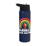 Celebra l'arcobaleno della storia nera - Empowerment dei diritti civili Stainless Steel Insulated Water Bottle