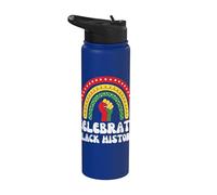 Celebra l'arcobaleno della storia nera - Empowerment dei diritti civili Stainless Steel Insulated Water Bottle