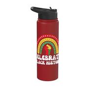 Celebra l'arcobaleno della storia nera - Empowerment dei diritti civili Stainless Steel Insulated Water Bottle