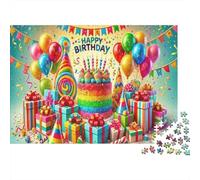 Celebración de cumpleaños Puzzle 1000 Pezzi Cartoncino Premium Per Coppie, Allenamento Di Concentrazione, Tempo Libero Indoor, Regalo Inaugurazione Casa Ideale 52x38cm/1000pcs