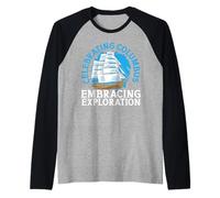 Celebrando Columbus Abbracciando l'esplorazione Columbus Day Maglia con Maniche Raglan