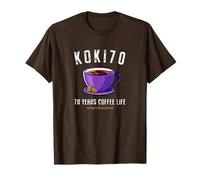 Celebrare Koki, amanti del caffè, padre, uomini, donne, presente, koki, celebrazione, caffè, vita, 70 anni, elegante Maglietta