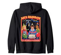 Celebrate Grim Reaper Sarcastic Retro Funny Adult Humor Felpa con Cappuccio