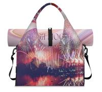 Celebrate USA Independense Day Sports Duffle Bag con scomparto per scarpe USA Weekend Borse per la notte Tote Cabin Bagaglio per Palestra Yoga Viaggio, Colore, L, Borsone da viaggio