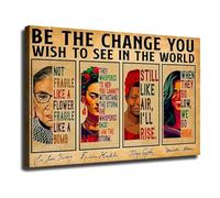 Celebrating Diversity Art Elegant Female Faces Canvas Print Vintage Modern Portrait Wall Decor for Living Room Home Office Bedroom(Framed,08X12inch(20X30cm))