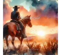 Celebration of Life Memorial Service Condolences Guest Book: Western Themed Cowboy Riding in the Sunset Watercolor Illustrated Cover