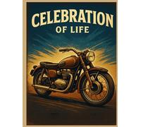 Celebration of Life: Motorcycle Funeral Guest Book. Memory Book with Message Prompts, Log for Sharing Memories and Condolences