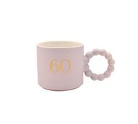 Celebrations Confetti 60° compleanno/Milestone Mug - Tazza in ceramica viola con design "60" e manico unico, regalo per lui o lei, 330 ml / 11 oz.